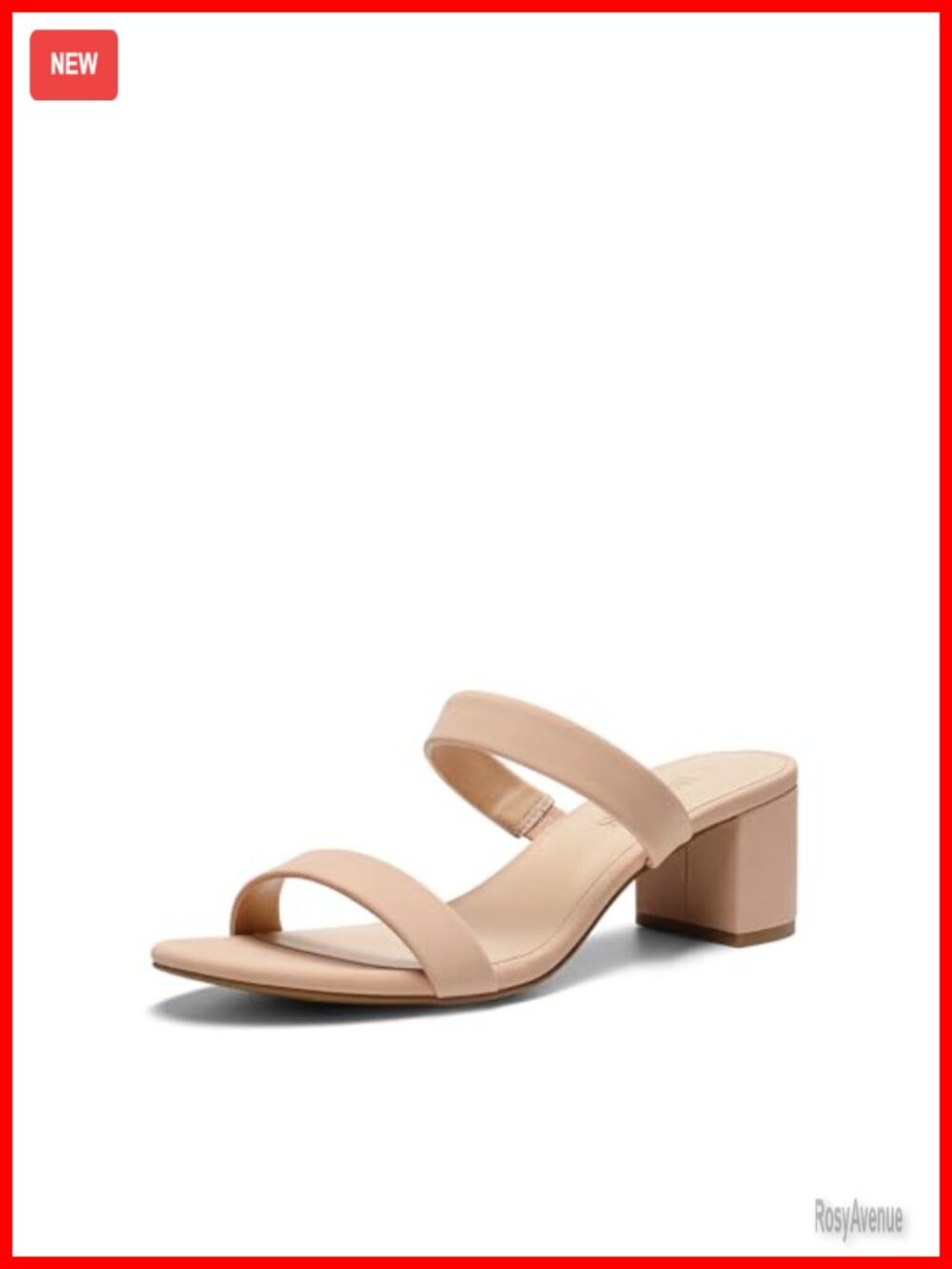 Comfort Block Slip On Mule Heels Double Band 2.25" Heel